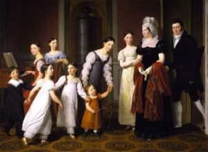The Nathanson Family by Christoffer Wilhelm Eckersberg, hand-painted oil painting reproduction