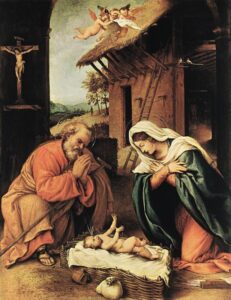 The Nativity by Lorenzo Lotto, hand-painted oil painting reproduction