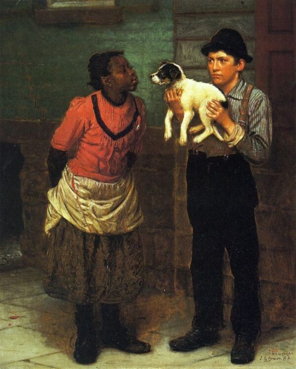 The New Puppy by John G Brown, hand-painted oil painting reproduction