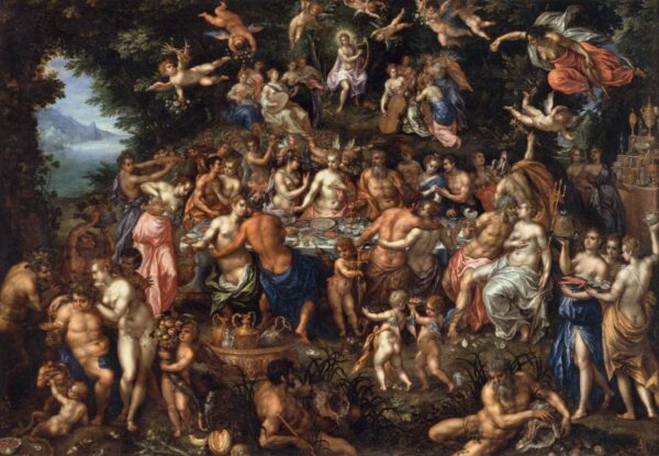 The Nuptials of Thetis and Peleus by Hendrick de Clerck, hand-painted oil painting reproduction
