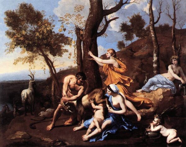 The Nurture of Jupiter by Nicolas Poussin, hand-painted oil painting reproduction