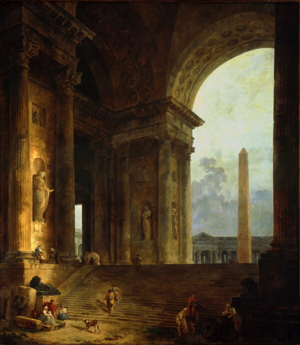 The Obelisk II by Hubert Robert, hand-painted oil painting reproduction