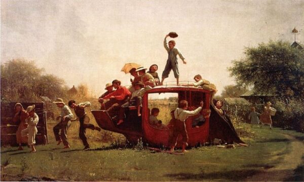 The Old Stagecoach by Eastman Johnson, hand-painted oil painting reproduction