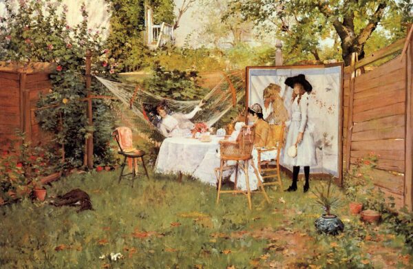 The Open Air Breakfast by William Merritt Chase, hand-painted oil painting reproduction