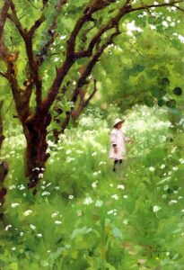 The Orchard by Thomas Cooper Gotch, hand-painted oil painting reproduction