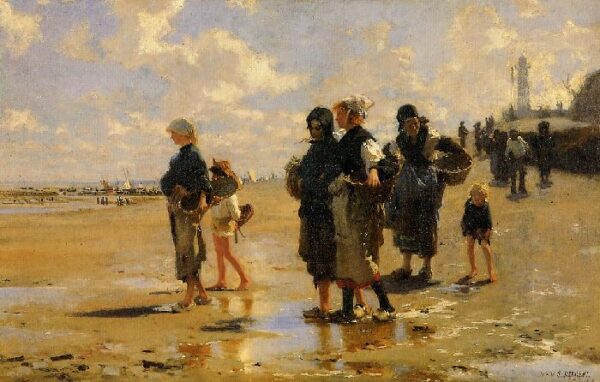 The Oyster Gatherers of Cancale by John Singer Sargent, hand-painted oil painting reproduction