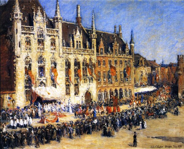 The Pageant at Bruges by Colin Campbell Cooper, hand-painted oil painting reproduction