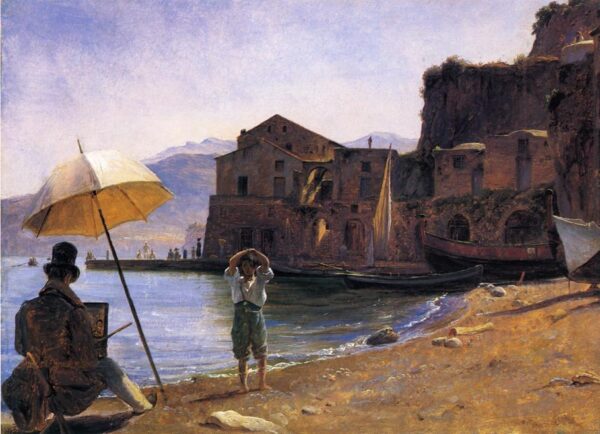 The Painter and the Boy by Thomas Fearnley, hand-painted oil painting reproduction