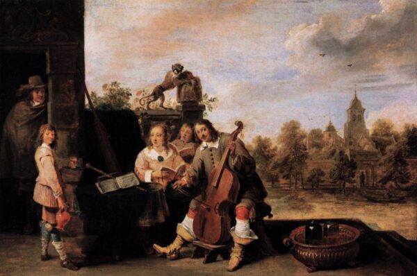 The Painter and His Family by David Teniers the Younger, hand-painted oil painting reproduction