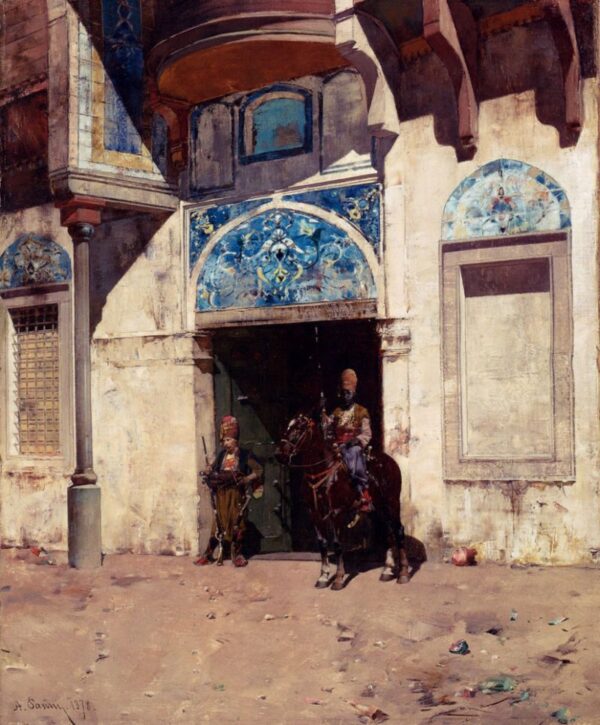 The Palace Guard by Alberto Pasini, hand-painted oil painting reproduction