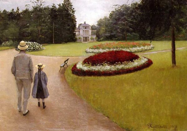 The Park on the Caillebotte Property at Yerres by Gustave Caillebotte, hand-painted oil painting reproduction
