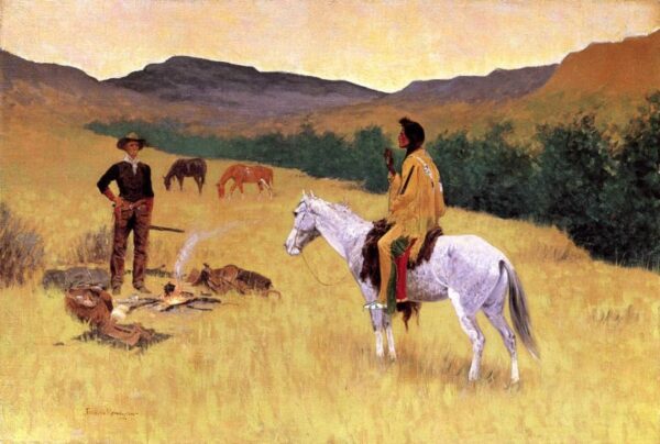 The Parley by Frederic Remington, hand-painted oil painting reproduction