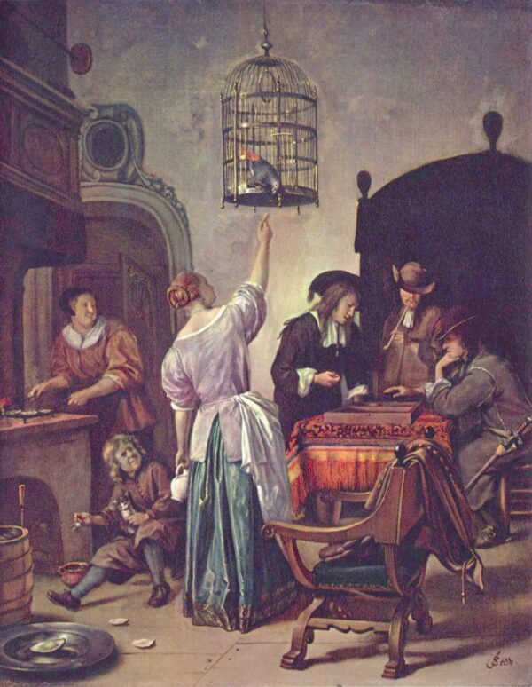 The Parrot Cage by Jan Steen, hand-painted oil painting reproduction