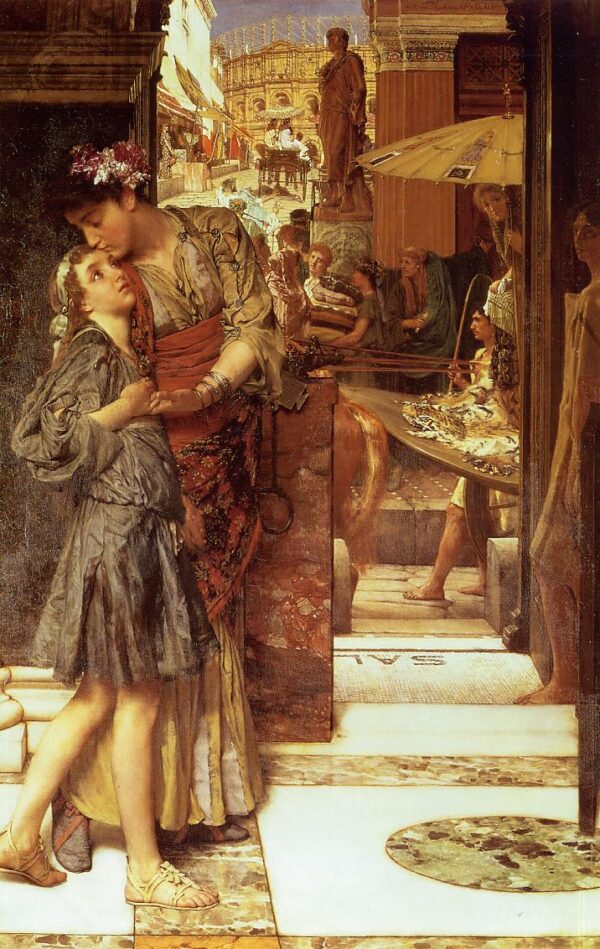 The Parting Kiss by Lawrence Alma-Tadema, hand-painted oil painting reproduction