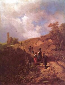 The Path To Church by Carl Spitzweg, hand-painted oil painting reproduction