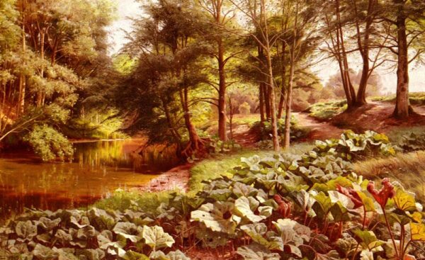 The Path on the River’s Edge by Peder Mørk Mønsted, hand-painted oil painting reproduction