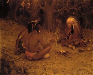 The Peace Pipe by E Irving Couse, hand-painted oil painting reproduction