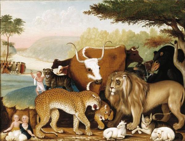 The Peaceable Kingdom by Edward Hicks, hand-painted oil reproduction