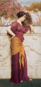 The Peacock Fan by John William Godward, hand-painted oil painting reproduction