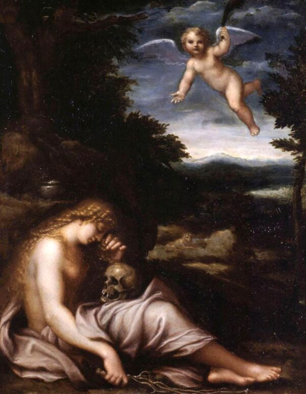 The Penitent Magdalen by Agostino Carracci, hand-painted oil painting reproduction