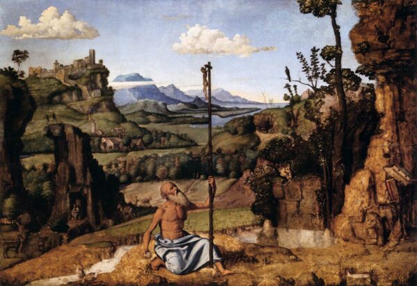 The Penitent St Jerome in the Wilderness by Cima da Conegliano, hand-painted oil painting reproduction