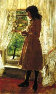 The Pet Canary by William Merritt Chase, hand-painted oil painting reproduction