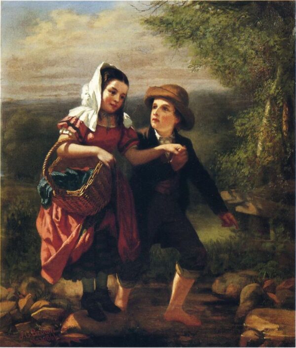 The Picnic by John G Brown, hand-painted oil painting reproduction