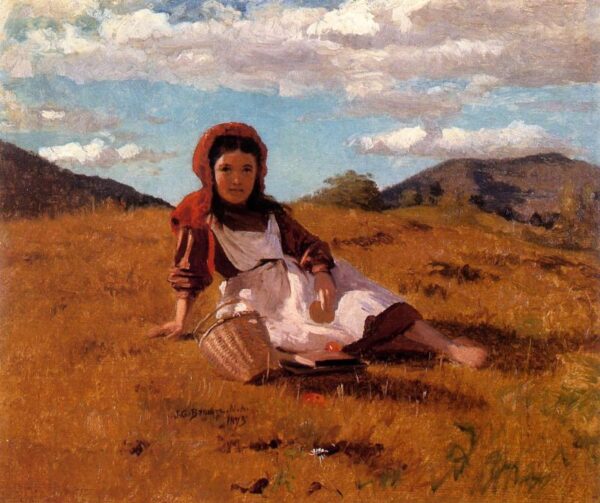 The Picnic Basket by John G Brown, hand-painted oil painting reproduction