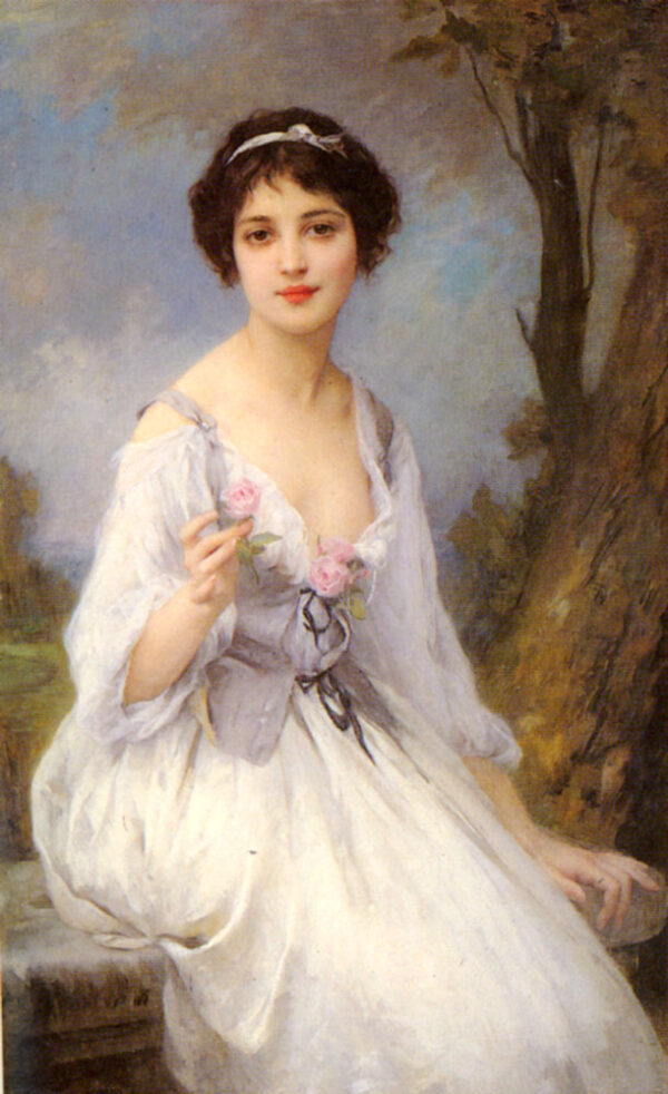 The Pink Rose by Charles-Amable Lenoir, hand-painted oil painting reproduction