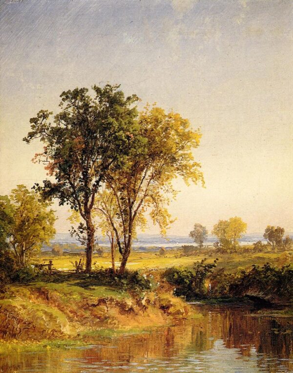 The Pond in Springtime by Jasper Francis Cropsey, hand-painted oil painting reproduction
