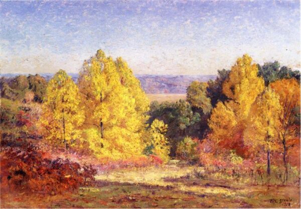The Poplars by Theodore Clement Steele, hand-painted oil painting reproduction
