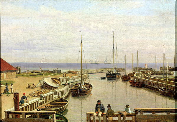 The Port of Dragor 1826 by Christoffer Wilhelm Eckersberg, hand-painted oil reproduction