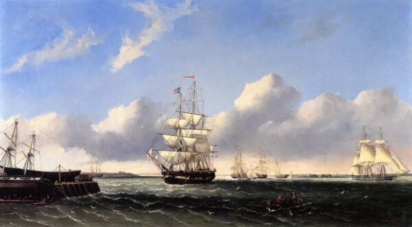 The Port of New Bedford from Crow Island by William Bradford, hand-painted oil painting reproduction