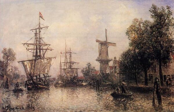 The Port of Rotterdam by Johan Jongkind, hand-painted oil painting reproduction