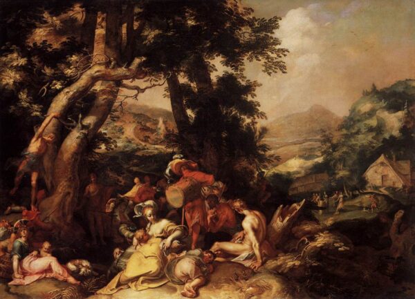 The Preaching of St John the Baptist by Abraham Bloemaert, hand-painted oil painting reproduction