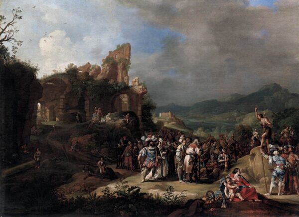 The Preaching of St John the Baptist by Bartholomeus Breenbergh, hand-painted oil painting reproduction