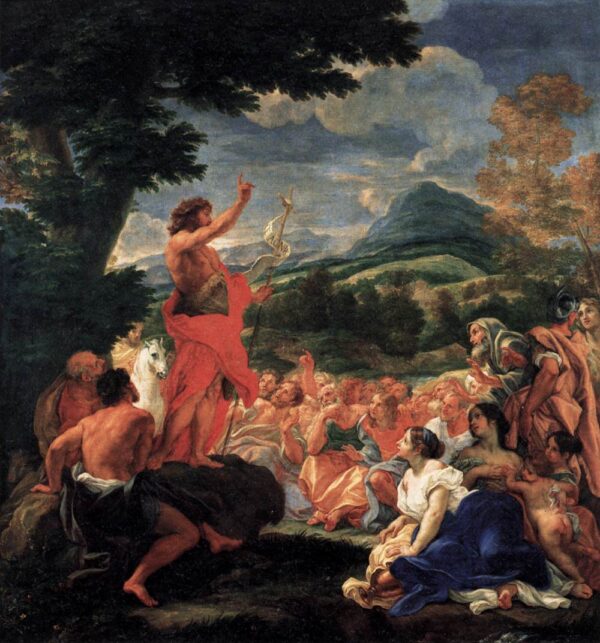 The Preaching of St John the Baptist by Baciccio, hand-painted oil painting reproduction