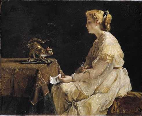 The Present by Alfred Stevens, hand-painted oil reproduction