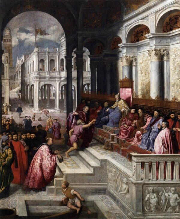 The Presentation of the Ring by Paris Bordone, hand-painted oil painting reproduction