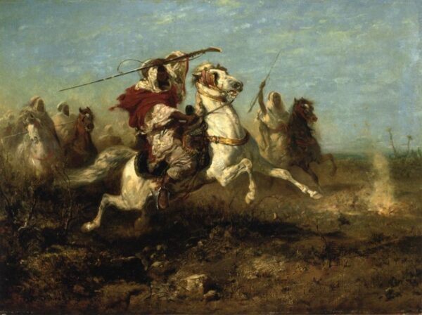 The Pursuit by Adolf Schreyer, hand-painted oil painting reproduction