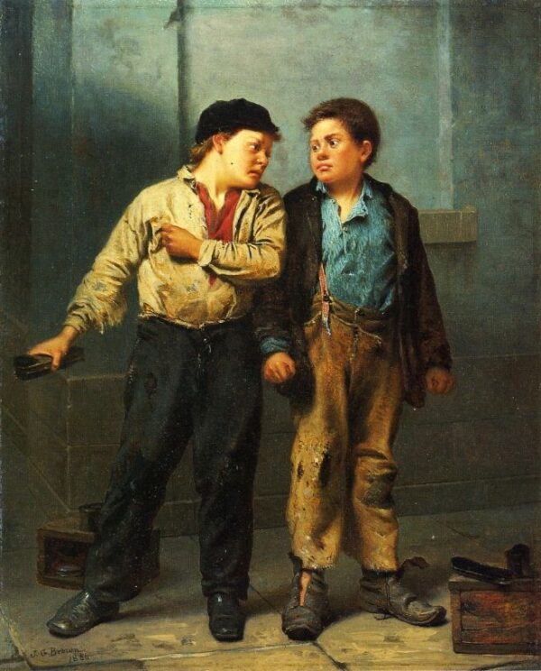 The Quarrel by John G Brown, hand-painted oil painting reproduction