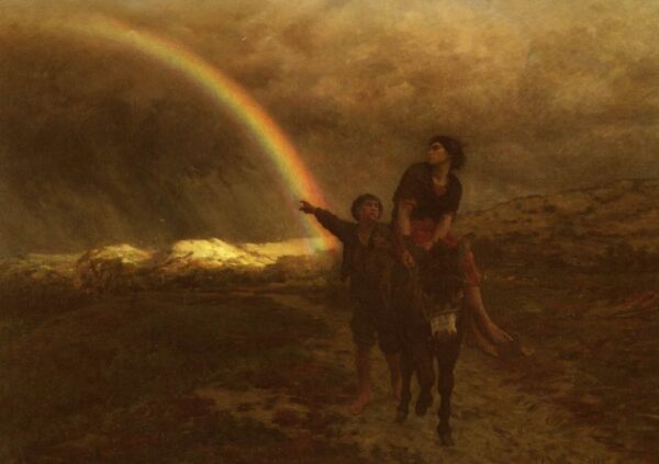 The Rainbow by Jules Breton, hand-painted oil painting reproduction