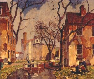 The Red Boat by Robert Spencer, hand-painted oil painting reproduction
