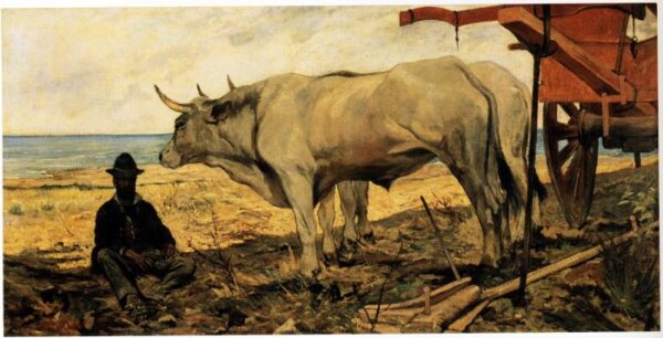 The Red Cart by Giovanni Fattori, hand-painted oil painting reproduction