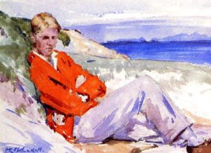 The Red Coat by Francis Cadell, hand-painted oil painting reproduction