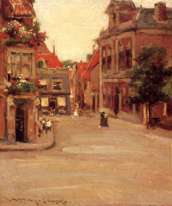 The Red Roofs of Haarlem, Holland by William Merritt Chase, hand-painted oil painting reproduction