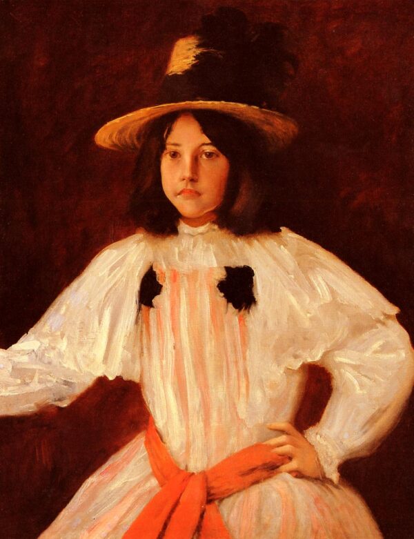 The Red Sash by William Merritt Chase, hand-painted oil painting reproduction