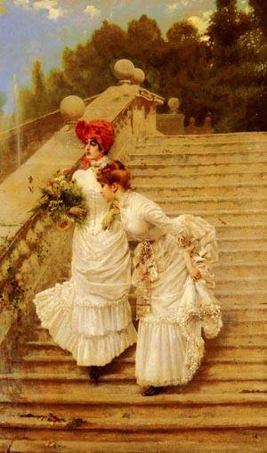 The Rendezvous by Vittorio Corcos, hand-painted oil reproduction