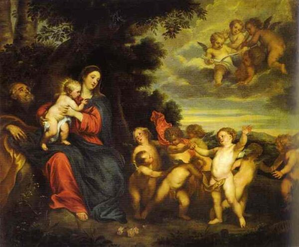 The Rest on the Flight to Egypt by Sir Anthony van Dyck, hand-painted oil painting reproduction