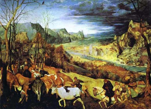 The Return of the Herd by Pieter Brueghel the Elder, hand-painted oil painting reproduction